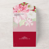 Watercolor Poinsettia Weihnachtszeit All In One Einladung (Außenbereich)