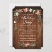 Watercolor Poinsettia Woliday Party Einladung (Vorderseite)