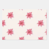 Watercolor Poinsettia Wrapping Paper Set Geschenkpapier Set (Vorderseite)