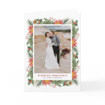 Watercolor Poinsettias Christmas