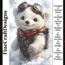Watercolor Polar Bear Cub Explorer CD9 Decoupage