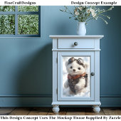 Watercolor Polar Bear Cub Explorer CD9 Decoupage Seidenpapier