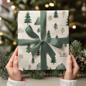 Watercolor Polar Bear & Pine Tree Geschenkpapier