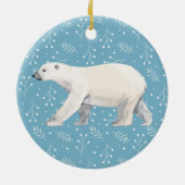 Watercolor Polar Bear Weihnachtsbaum Keramik Ornament (Hinten)