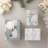 Watercolor Polar Bear Weihnachtsbaummuster Geschenkpapier Set