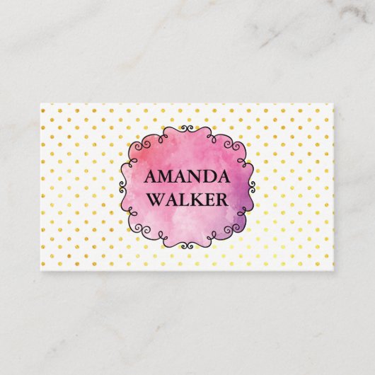 Watercolor Polka Dot Visitenkarte (Vorderseite)