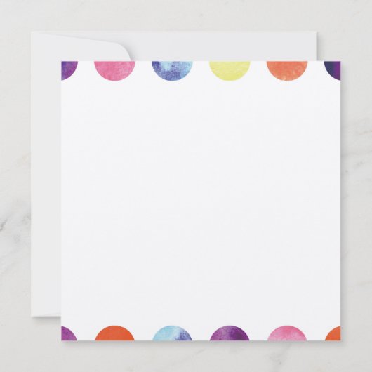 Watercolor polka dots フラットサンキューカード dankeskarte (Rückseite)