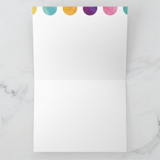 Watercolor polka dots 二つ折りサンキューカード dankeskarte (Innenseite)