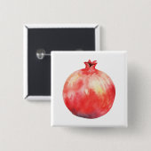 Watercolor Pomegranate Button (Vorne & Hinten)