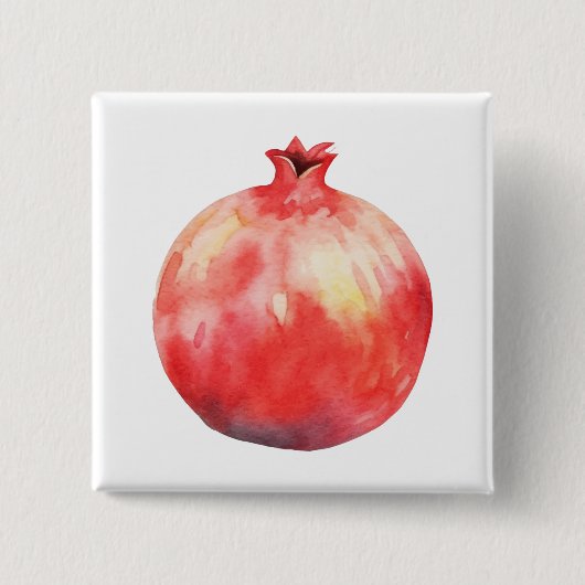 Watercolor Pomegranate Button (Vorderseite)