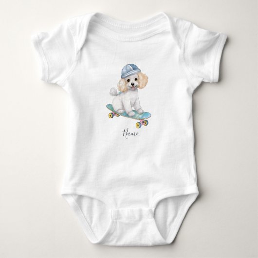Watercolor Poodle Baby Bodysuit Baby Strampler (Vorderseite)