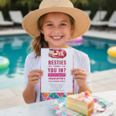 Watercolor Pool Party Besties Invitation Einladung