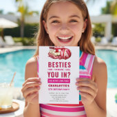 Watercolor Pool Party Besties Invitation Einladung