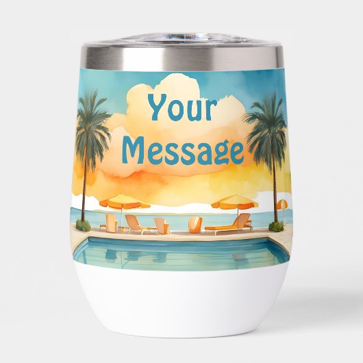 Watercolor Pool Summer Party (Vorderseite)