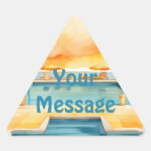 Watercolor Pool Summer Party Dreieckiger Aufkleber (Vorderseite)