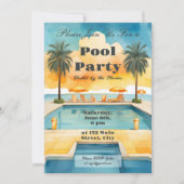 Watercolor Pool Summer Party Einladung (Vorderseite)