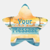 Watercolor Pool Summer Party Stern-Aufkleber (Vorderseite)