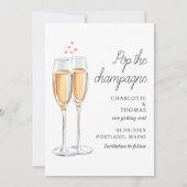 Watercolor Pop The Champagne Script Wedding Save The Date (Vorderseite)