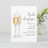 Watercolor Pop The Champagne Script Wedding Save The Date (Stehend Vorderseite)
