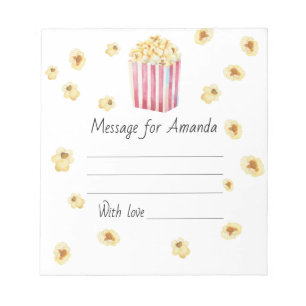 Watercolor Popcorn Geburtstagszeitkapsel Notizblock