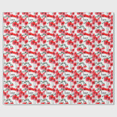 Watercolor poppy flowers botanical geschenkpapier (Flach)