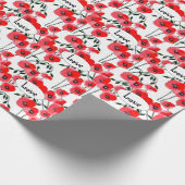 Watercolor poppy flowers botanical geschenkpapier (Ecke)