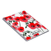 Watercolor poppy flowers botanical notizblock (Rechte Seite)