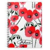 Watercolor poppy flowers botanical notizblock (Vorderseite)