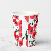 Watercolor poppy flowers botanical pappbecher (Links)