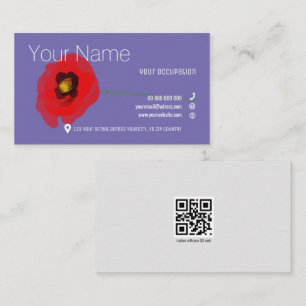 WATERCOLOR POPPY Kollektion Standard BC Visitenkarte