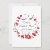 Watercolor Poppy & Lavender Floral Wedding Save The Date (Vorderseite)
