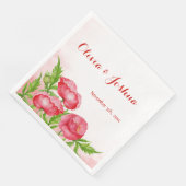 Watercolor Poppy Wedding Napkins Serviette (Ecke)