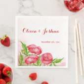Watercolor Poppy Wedding Napkins Serviette (Beispiel)