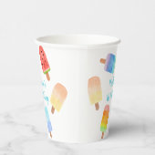 Watercolor Popsicle Blue Boy Birthday Pappbecher (Rechts)