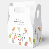Watercolor Popsicle Ready to Pop Baby Shower Geschenkschachtel (Geöffnet)