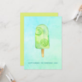 Watercolor Popsicle Summer Gruß Karte (Vorderseite/Rückseite Beispiel)