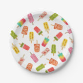 Watercolor Popsicles Sommergeburtsfeier Pappteller (Vorderseite)