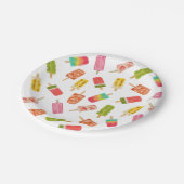 Watercolor Popsicles Sommergeburtsfeier Pappteller (Schrägansicht)
