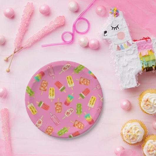 Watercolor Popsicles Sommergeburtsfeier Pappteller (Party)