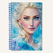Watercolor Portrait Elsa Frozen Notebook Notizblock (Vorderseite)