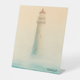 Watercolor Portuguese Lighthouse Pedestal Sign – C Sockelschild