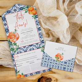 Watercolor Positano Aperol Spritz Recipe Card All In One Einladung