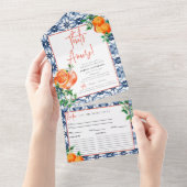 Watercolor Positano Aperol Spritz Recipe Card All In One Einladung (Abreißen)