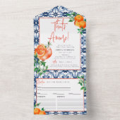 Watercolor Positano Aperol Spritz Recipe Card All In One Einladung (Innen Boden)