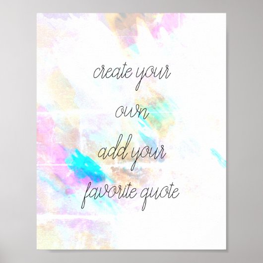 watercolor poster create your own quote wall art (Vorne)