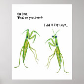 Watercolor Praying Mantis Funny Joke Poster (Vorne)