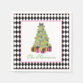 Watercolor Preppy Bright Christmas Tree Serviette (Vorderseite)