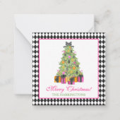 Watercolor Preppy Bright Glamour Christmas Party Mitteilungskarte (Vorderseite)