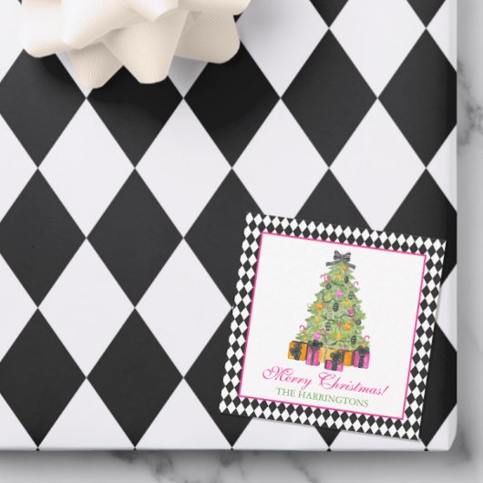 Watercolor Preppy Bright Glamour Christmas Party Mitteilungskarte