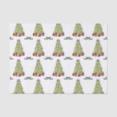 Watercolor Preppy Bright Glamour Christmas Trees Seidenpapier (Vorderseite)